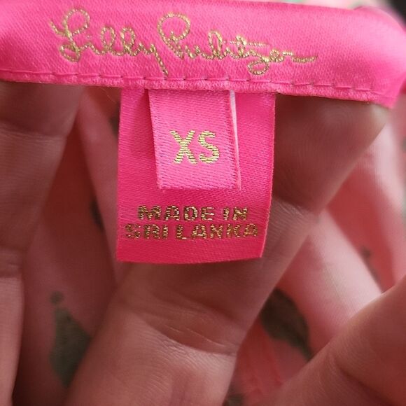 Lilly Pulitzer Elastic Waistband Wide Leg Palazzo Pants Pink & Green, XS - Picture 10 of 15